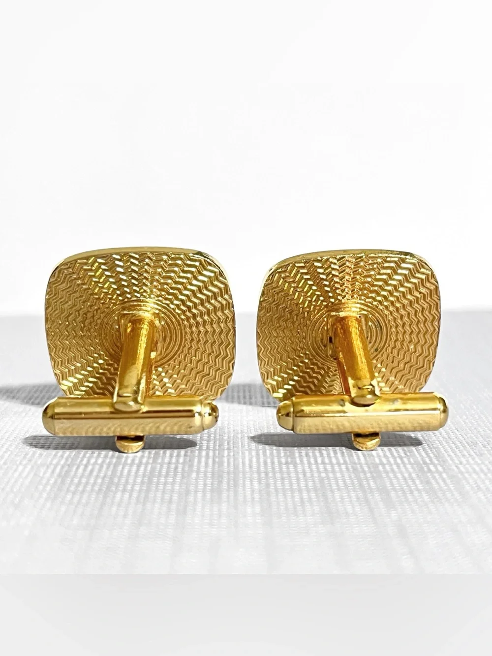 Scottish Rite Cufflinks 33 Degree Freemason Gold Tone Eagle Wings Down Square